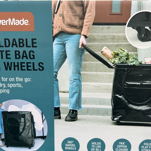 New CleverMade Foldable Tote Bag on Wheels
